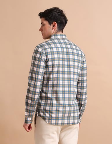Image of U.S. POLO ASSN. Checked Regular Fit Shirt for Men - 100% Cotton, Breathable & Comfortable, Full Sleeves Casual Shirt for Men