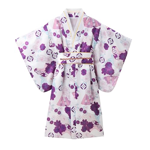 Disfraz tradicional japonés kimono para niñas miniatura 5