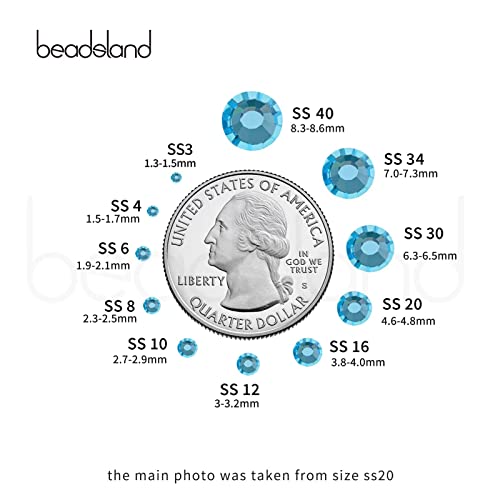 Beadsland Hotfix Rhinestones Bulk,14400PCS Blue Hot Fix Rhinestones for Crafts Clothes DIY Decoration,Aquamarine,SS10,2.7-2.9mm - Image 4