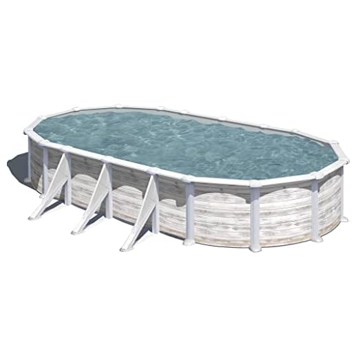 Gre Piscina De Acero Elevada,Ovalada Con Aspecto Acero Nórdico. Piscinas Desmontables Para Jardín. 730 X 375 X 132 Cm - Piscina Kitprov738N Groenlandia.