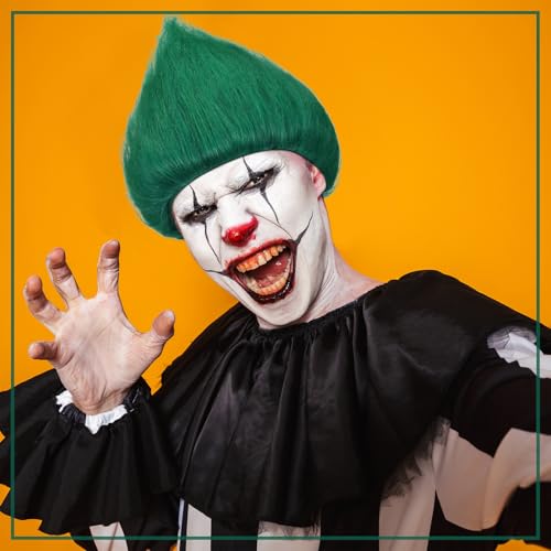 Image of Geyoga 1 Pcs Funny Wig Crazy Hair for Halloween Party,Dark Green