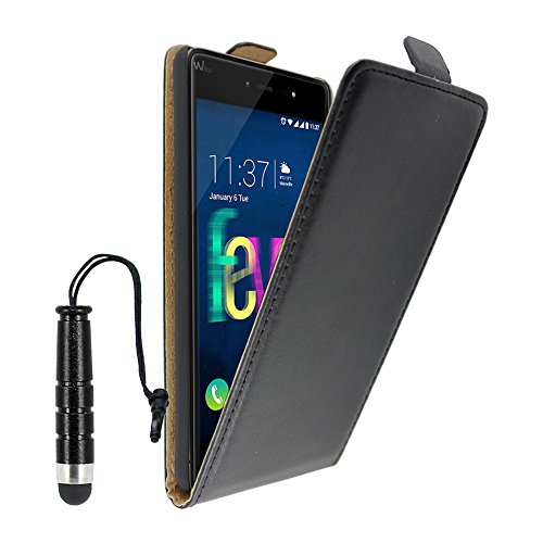 ebestStar - Cover Compatibile con Wiko Fever 4G Custodia Protezione Pelle PU Risvolto Verticale + Mini Penna, Nero