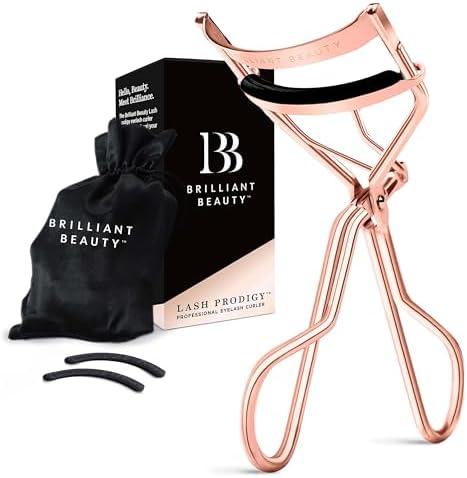 Brilliant Beauty Eyelash Curler with Satin Bag & Refill Pads - Aw...