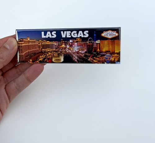 Imán decorativo panorámico Las Vegas 4.5x1.5 pulg miniatura 4