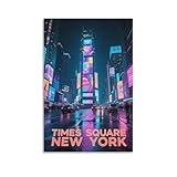 NHGEQAA Poster de voyage vintage Times Square New York 20 x 30 cm