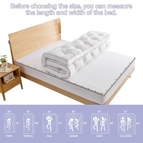 Image of WhatsBedding 4 Inch Memory Foam Mattress Topper Twin Size for Back Pain Relief, Filled with Breathable Gel Memory Foam, Supportive Pillow Top Mattress Topper