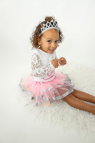 Image of Luke and Lulu First Birthday Outfit Girl - 1st Birthday Princess Crown Tutu Set