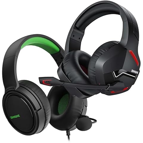 BINNUNE BW01 Wireless Gaming Headset and BG02 Gaming Headset with mic Cover
