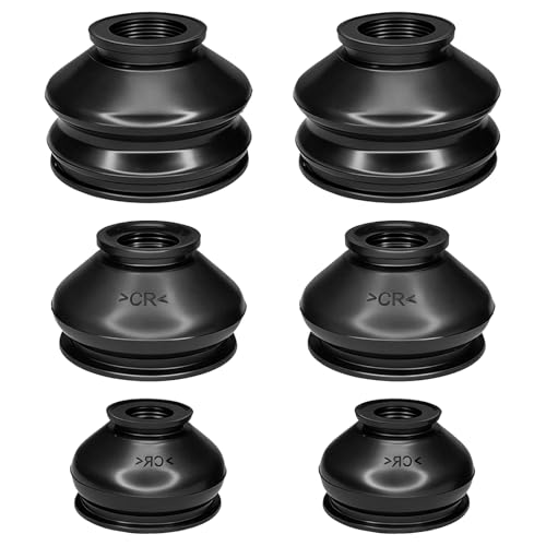 JYIS 6PCS Ball Joint Boot Kit, Rubber Tie Rod End Boot, Turn To Rod Arm Ball Joint Head Dust Protection Rubber Covers, Automotive Suspension Steering Parts Replacement Compatible with Most Vehicles