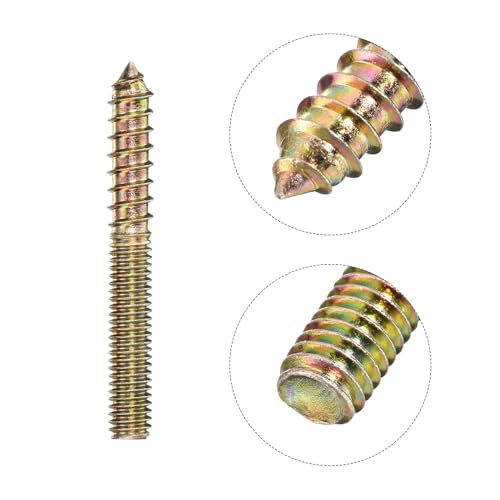 Image of uxcell 3 /8-16x3-1 /4 Hanger Bolts, 12pcs Double Ended Screws Wood Dowel Screws for Furniture