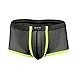 YiZYiF Men's Sexy Soft Underwear Sheer Transparent Brief Boxer Trunks Panty Black Medium