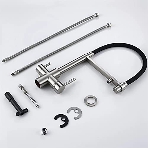 Robinet de cuisine acier inoxydable tri flow pour eau pure