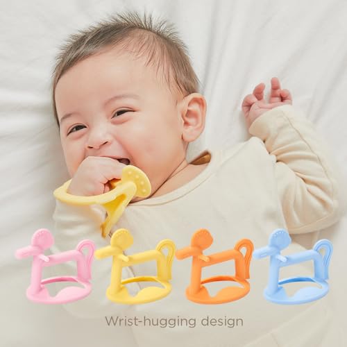 Image of Moyuum Silicone Pony Teether Toy | Made in Korea, Provides Teething Relief, Wearable Wrist Teether is Easy to Hold, Drop Resistant Bracelet, Babies 3+ Months