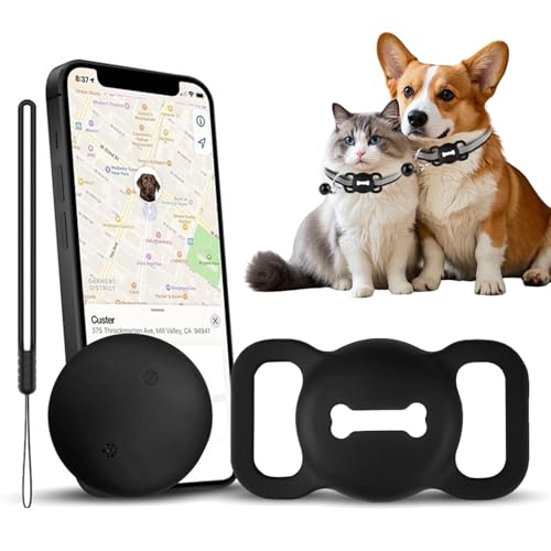 GPS Tracker Katze, GPS Tracker für Hunde Ohne ABO, Mini Katzen Tracker, Katzentracker Hundetracker Kompatibel mit Android & iOS, Weltweite Standortverfolgung, Gepäckortung