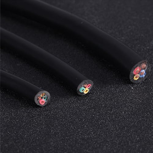 Outdoor Extension 18AWG 0.75mm Control Signal Wire 2 Core 3 Core to 16 Core 20 Core Pins Black Cable Wiring Solar sheathed(8 Cores 3 Meters)