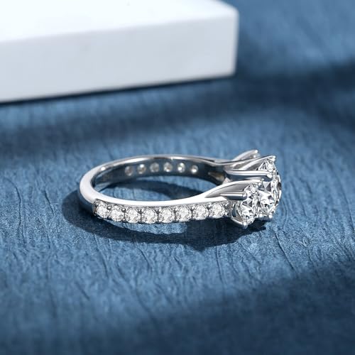 Moissanite Rings for Women D Color VVS1 Moissanite Engagement Ring S925 Sterling Silver Promise Wedding Rings for Women4