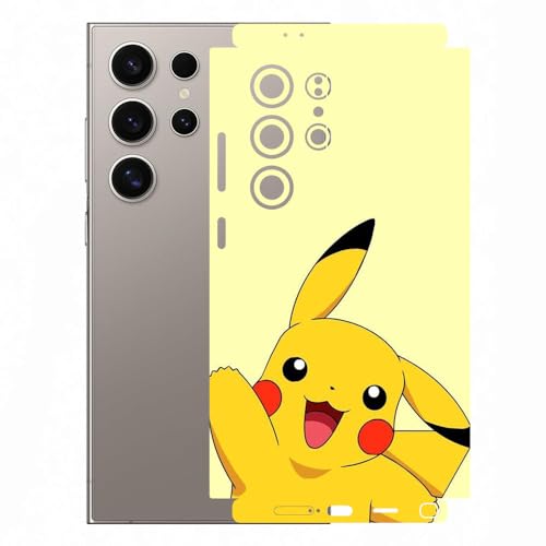 Image of AtOdds Mobile Skin Sticker Wrap | Compatible for Samsung S24 Ultra (5g) | Scratchproof Matte Finish | Full Coverage for All Sides & Camera Protection (Design - Pika)