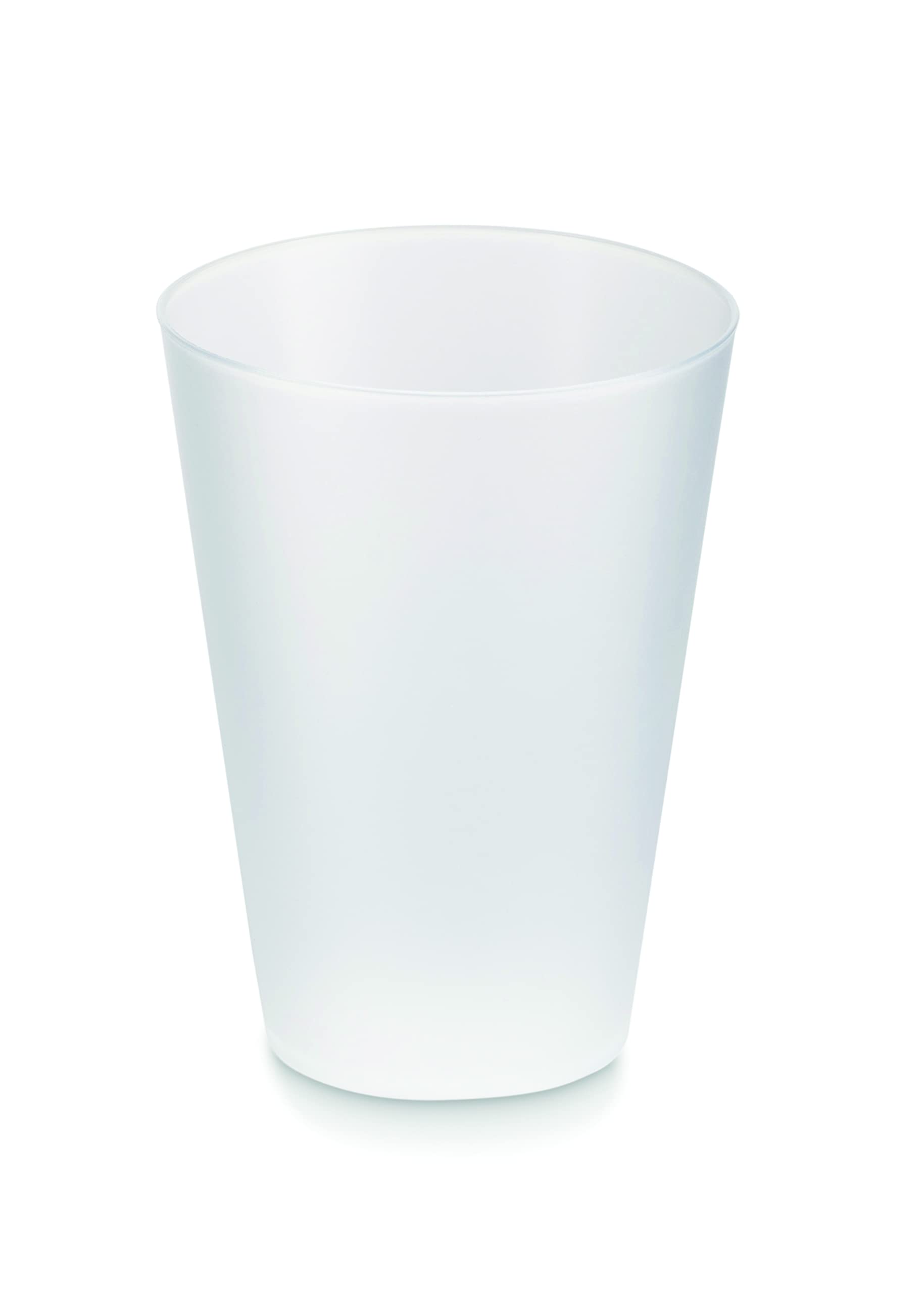 noTrash2003 Super Economy Sets of Frosted Drinking Cups Water Glasses Party Cups Beer Cups Sturdy Polypropylene in White with 300 ml Capacity in Various Quantities (24)