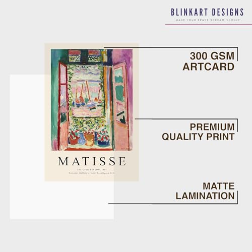 Image of BLINKART Trendy Abstract Matisse Wall Art Painting Print Design Aesthetic Wall Decor Photo ArtWork Frame Decoration Hanging For Home Bedroom Living Room Office Wall Decor (13 * 10 inches) T0010