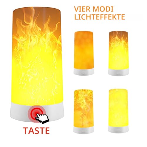 Hawofly LED-Flammeneffektlicht, 2er-Pack Flammenlampe, wiederaufladbares USB Flammenlicht mit Fernbedienung und Timer… – Ansicht 3