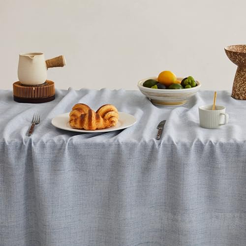 YZJZEDS Tassel Linen Square Table Cloth, Light Blue 52x52 Inch by YZJZEDS - Used condition - Image 5