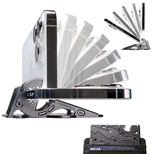 Pocket Tripod Pro by Geometrical - Portable Phone Tripod for iPhone & Android - Adjustable Angle Cell Phone Stand - Foldable Mobile Phone Holder for Travel, Selfies, Videos- Universal Kit (Matte)