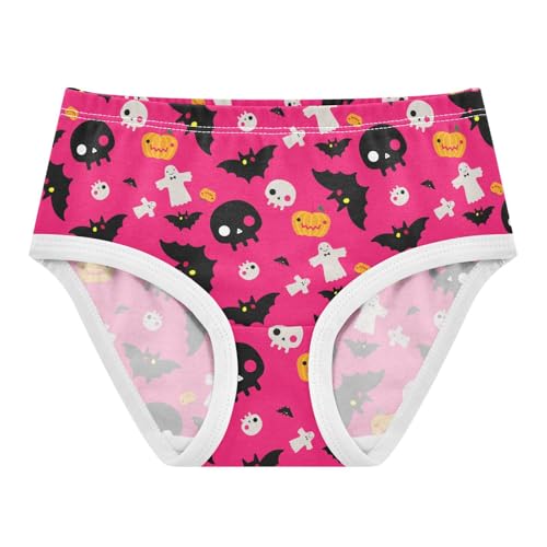 Little Girl Underwear Toddler Panties Kids Undies Halloween Skull Bats Soft Cotton Briefs 2T-8Y