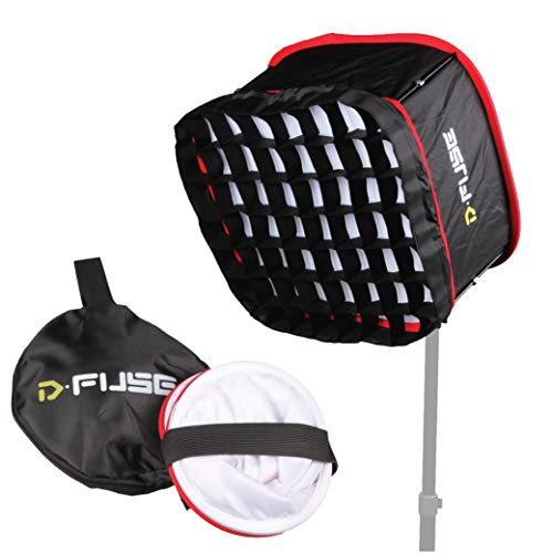 Kamerar D-Fuse Combo: Large LED Light Panel Softbox & D-Fuse Softbox Grid, 12"x12"