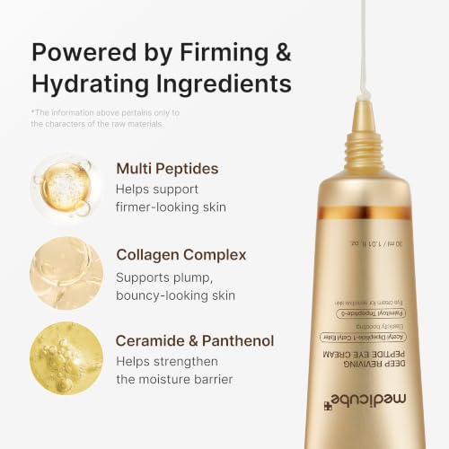 Image of medicube Eye Serum with Deep Reviving Peptide | Eye Treatment Serum with Multi Peptides, Niacinamide & Squalane | Reduces Signs of Aging and FIne Lines | Korean Skincare, 1.01 fl.oz