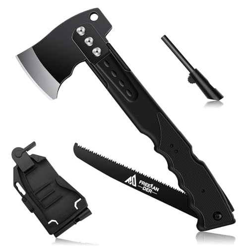 Freelander Scharfe Axt 5-in-1 mit Säge, Camping Beil mit Scheide...