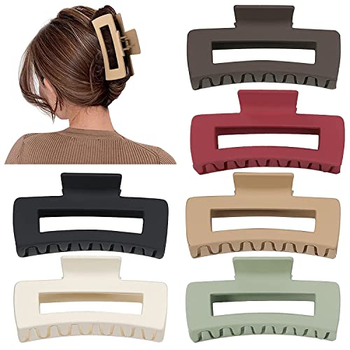 Wolfway 4 Inch Big Hair Clips 6 Pcs claw clips for Thick Hair Large Rectangular Claw Clips for Women and Girls Big Nonslip Acrylic Banana Jaw Clips Hair Accessories - Image 3