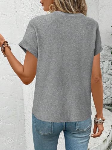 Casual Short Sleeve T-Shirt with Batwing Sleeve Trendy Tops2