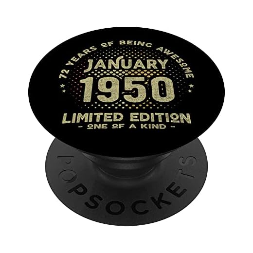 Regalo 72 años Cumpleaños Hombre Mujer - Enero 1950 PopSockets PopGrip Intercambiable