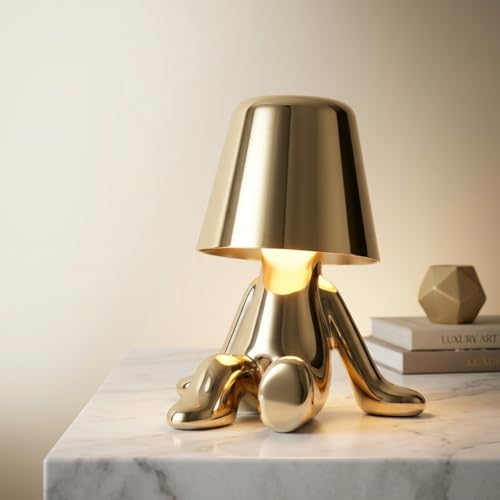 Image of Metal Table Lamp 3-Color CCT (Warm + Natural + Cold White) Touch Control USB Rechargeable Figurine LED Light for Bedroom Living Room