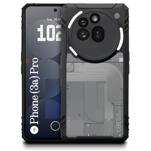 Image of WOW IMAGINE Shock Proof Clear Back Case Mobile Cover for Nothing Phone 3a Pro (Hard | Hybrid PC + TPU | Full Armour Device & Camera Protection | Earthy Black)