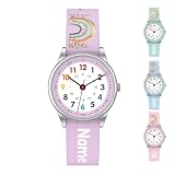 Cander Berlin Personalisierte Kinderarmbanduhr mit Name & Motiv | Analoge Lernuhr für Kinder | 32 mm Armbanduhr mit Stoffarmband & 3 ATM Wasserschutz