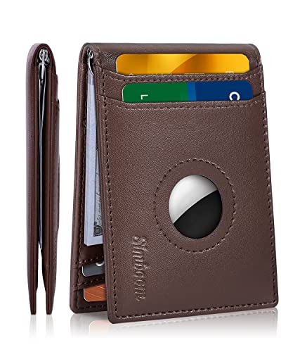 Geldbörse für Herren, schokoladenbraun, Herren-Geldbörsen mit Metallverschlüssen und Airtag-Löchern Cover