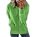 Womens Long Sleeve Open Front Zip Up Hoodies Drawstring Cardigan Hooded Sweatshirt Fashion Sweaters with Pockets (Light Green,X-Large)