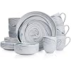 Stone Lain Brighton 16-Piece Dinnerware Set Porcelain, Gray