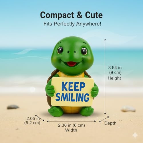 Figurita de Tortuga de Resina con Sonrisa Keep Smiling miniatura 5