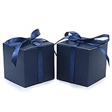 COTOPHER 60pcs Small Gift Boxes, Favor Boxes 2x2x2 inches Paper Gift Boxes with Ribbons Candy Box fo