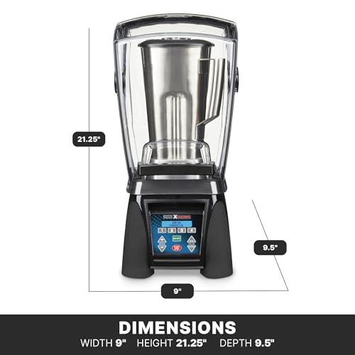 Close-up of Waring Commercial MX1500XTS programmable LCD display and controls for commercial blender efficiency