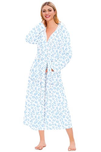 Image of Umeyda Girls & Women Fleece Hooded Robes, Soft Fuzzy Bathrobe Warm Plush Fluffy Bath Robe for Kids Womens