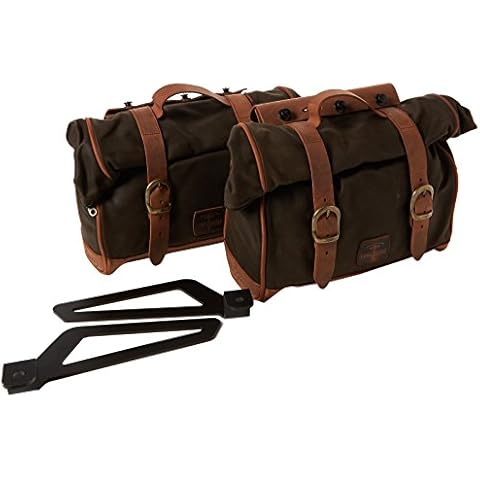 Customaccess ALV002T Vintage Model with Universal Brackets Leather Saddlebag for Harley Davidson Sportster/Kawasaki Vulcan S Cover