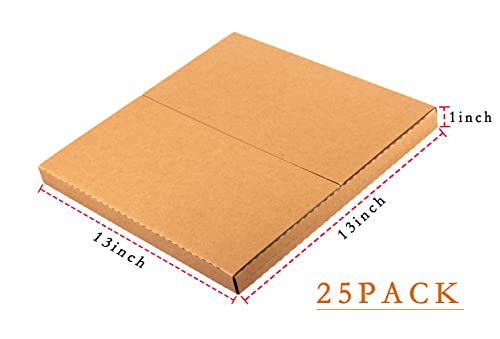 13" Vinyl Record Mailers 13 X 13 X 1 Inches Lp Album Shipping Boxes With Fragile Stickers, Kraft Corrugated Cardboard Mailing Box For Packing, Moving, Storage, 25 Pack #TOP1