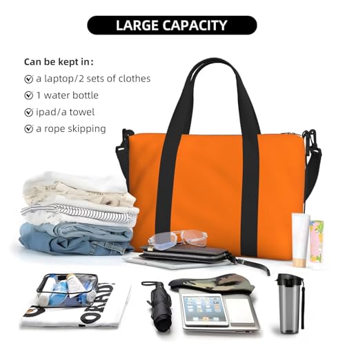 Carry On Duffle Bags Overnight Weekender Bags for Women, orange Personal Item Travel Bag, Travel Essentials Sport Gym Bag for Men Women4