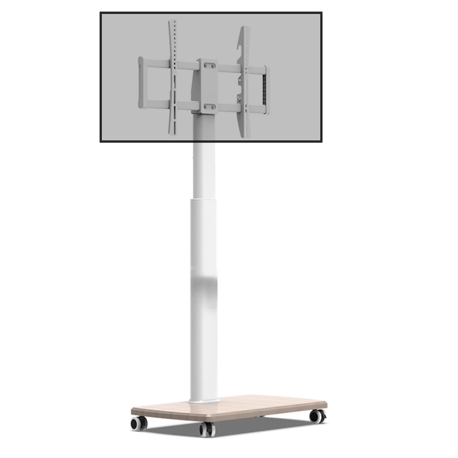 Supporto TV mobile con ruote - Supporto da pavimento per TV LCD, altezza regolabile con base portaoggetti, per TV da 37 a 75 pollici, spaziatura dei fori di supporto inferiore a 600 x