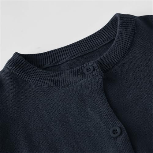 Toddler Girls Classic Knit Cardigan School Uniform Sweater Crewneck Button Front Outerwear Kids Comfy Sweatshirt4