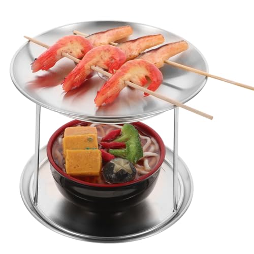 Cabilock Plateau Fruits De Mer en Acier Inoxydable Double Niveau Présentoir Buffet pour Huîtres Crevettes Et Crabes Support De Service pour Réceptions Familiales Et Restaurants