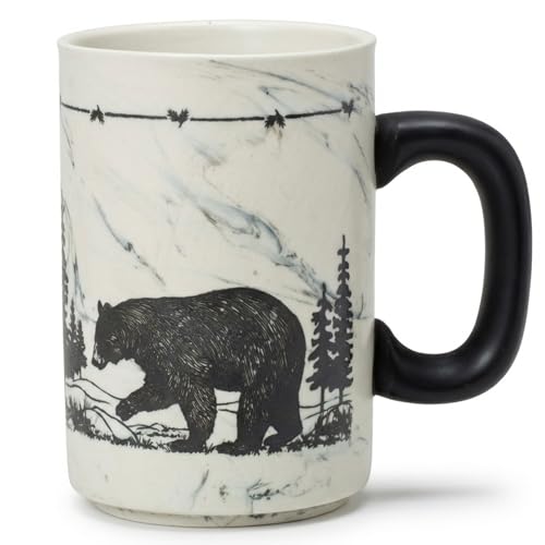 Taza de loza pesada Cape Shore 18oz con diseño de oso